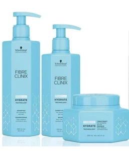 Schwarzkopf Fibre Clinix Hydrate Shampoo, Conditioner, Treatment Set - Picture 1 of 4