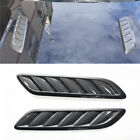2X Car Hood Vent Louver Scoop Cover Air Flow Intake Carbon Fiber Style Universal