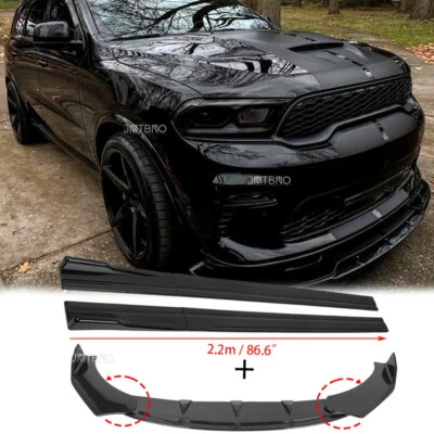 For Dodge Durango SXT RT SRT Car Front Bumper Lip Spoiler+ Side Skirt Splitter - Image 1 of 4