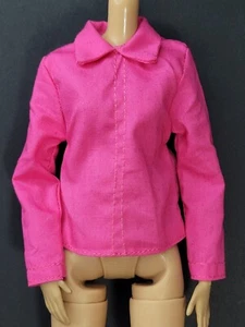 NEW! PINK LONG SLEEVES COLLAR TOP SHIRT BARBIE FASHIONISTAS FASHION CLOTHES - Picture 1 of 2