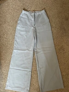 Oh Polly High Waist Sky Blue Wide Leg Trousers Size 8 Ladies - Picture 1 of 7