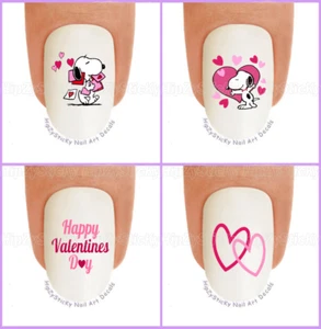 Nail Art V7617b VALENTINES Pink Hearts Cupid Dog WaterSlide Nail Decal Transfers - Picture 1 of 4