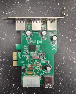 Syba 3 External USB 3.0 Type A Ports PCIe Expansion Card Low Profile SD-PEX20137 - Picture 1 of 4