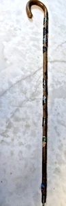 VINTAGE HOLZSTOCK WANDERSTOCK WANDERSTOCK MIT 17 ABZEICHEN ALPIN DEUTSCHLAND 33" RARITÄT - Bild 1 von 15