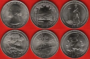 USA set of 5 quarters: "America The Beautiful" 2013 P UNC - Picture 1 of 1