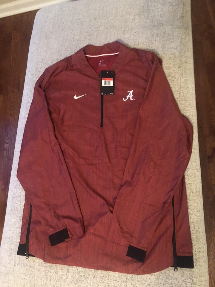 Nike Alabama Crimson Tide Lockdown Jacket Men's Large Red 1/4 Zip 908417