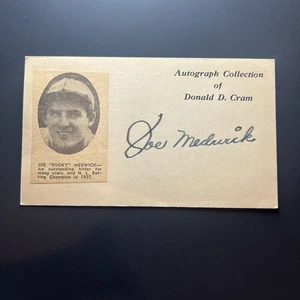 Joe Medwick Signed Index Card Beckett Hall of Fame - Picture 1 of 3