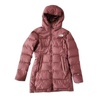 The North Face Feminino XS Gotham Mid Parka 550 Preenchimento com Capuz Marron Roxo - Imagem 1 de 4