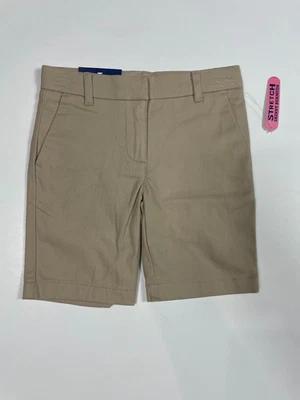 NUEVO IZOD Niñas Caqui Cintura Ajustable Uniforme Escolar Bermudas Pantalones Cortos Talla 4 Foto 1 de 3