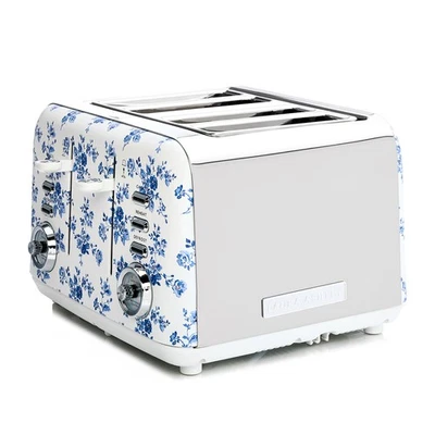 Laura Ashley 4 Slice Bread Toaster Stainless Steel - China Rose - image 1 of 4