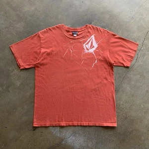 Vintage Volcom Shirt Cyber Grunge Y2K Orange Men’s Large - Picture 1 of 7