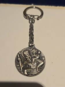 Llavero de Plata Santo Cristiano De Colección Raro Estrella/Estafilocococo/Cruz/Jesús - Imagen 1 de 8