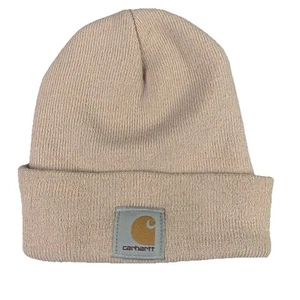Carhartt Gorro Tejido Puños Gorra Mujer OS Acrílico Invierno Hecho en EE. UU. Rosa Polvoriento - Imagen 1 de 5