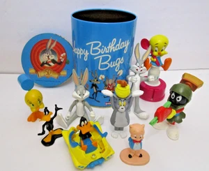 Looney Tunes Brachs Candy Tin Container 1989 w - Bugs Bunny Tweety 9 Figures Lot - Picture 1 of 7