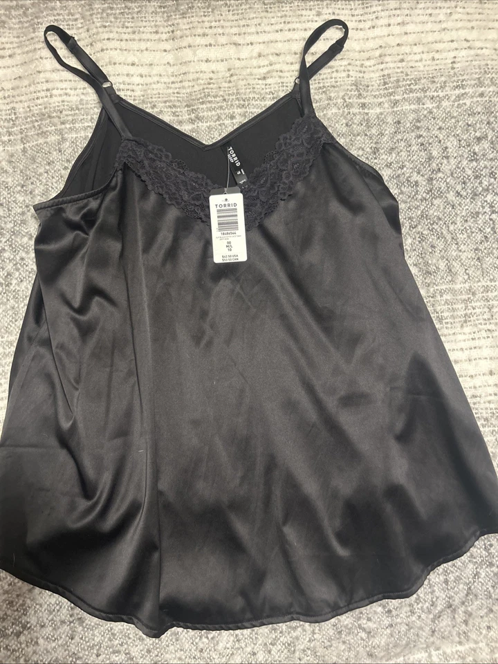 Torrid Woman’s Sleep Blk Satin Lace Tank Sz M/l 00 NWT - Image 1 of 4