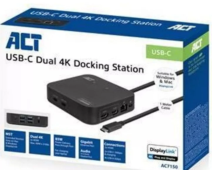 ACT AC7150 Notebook-Dockingstation Portreplikator kabelgebunden USB 3.2 Gen - Bild 1 von 1
