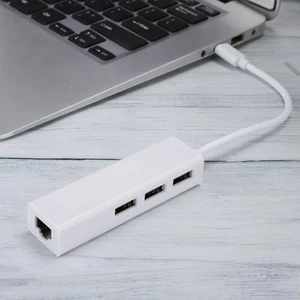 USB 3.1 To RJ45 USB 2.0 Network Card Cable Adapter 3A 100W PD TypeC To HUB Fo FY - Afbeelding 1 van 10
