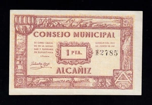 F.C. ALCAÑIZ (TERUEL) , 1 PESETA , EBC+ . - Bild 1 von 2