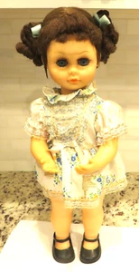 Vintage 18" Musical Doll, Wind-up Plays Lullaby, Eyes Close to Music, Body Moves - Picture 1 of 5