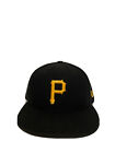 Vintage New Era Pittsburgh Pirates Black Fitted  Hat Size 7 100% Polyester