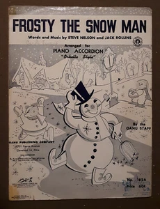 Frosty the Snow Man Christmas Sheet Music for Piano/Accordion by Oahu Pub 1950 - Picture 1 of 4