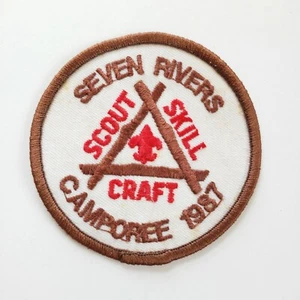 Seven Rivers Camporee 1987 Patch Scout Skill Craft - Picture 1 of 3
