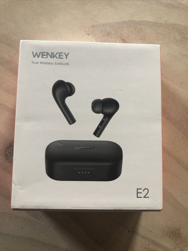 True Wireless Earbuds Noise Cancelling with Microphones, WENKEY Bluetooth E2