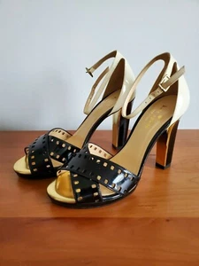 Kate Spade Black and Nude Patent Leather Heels US Size 6.5 Made in Italy - New - Picture 1 of 7