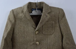 NWT Polo Ralph Lauren Boys Sz 6 Beige Tan Button Up Jacket Blazer Pockets Italy - Picture 1 of 14