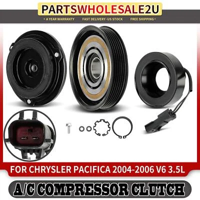AC Compressor Clutch Kit w/ 6 Grooves for Chrysler Pacifica 2004-2006 V6 3.5L - Image 1 of 4