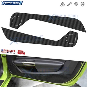 Carbon Fiber Look Door Cover Protective Pre-Cut Film Sticker For Ford Mustang - Picture 1 of 10