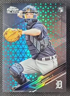 2020 topps chrome black Jake Rogers #43 green refractors /99 - Image 1 of 2