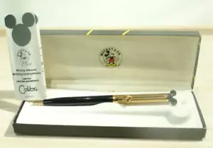 Colibri Disney Mickey Mouse Black/Gold Twisted Ballpoint Pen wz/Box Vintage F/S - Picture 1 of 3