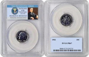 1961 Roosevelt Dime 10C PCGS PR67 - Picture 1 of 1