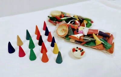 2x50 pcs. Thai Home Fragrance Mixed Smell Incense Burner Cone Shape cute Saucer - Image 1 of 4
