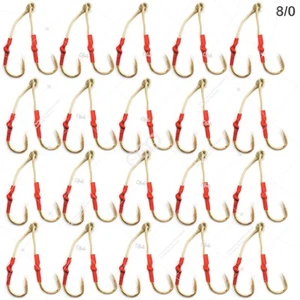 40pz Ganci di Assistenza Pesca Oro 4x Misura 8/0 per Farfalla Maschere Verticali Bulk pk - Foto 1 di 4