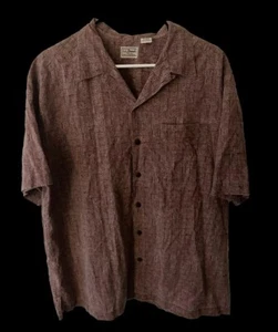 L.L. Bean Men’s Large Red Aztec Print Short Sleeve Button-Up Shirt - Picture 1 of 7