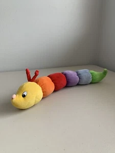 Baby Gund Caterpillar Rainbow Rattle Rattle Twinkle Crinkle Plush Toy 15” - Picture 1 of 9
