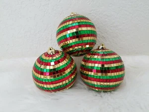 3X Mirror Disco Ball Ornaments Christmas Hanging Balls Reggae African 3 inch - Picture 1 of 10