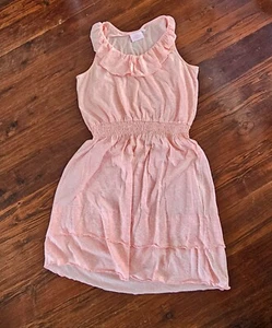 Hot Options Womens Dress Size 8 Peach Floral Fit Sleeveless Summer - Picture 1 of 7
