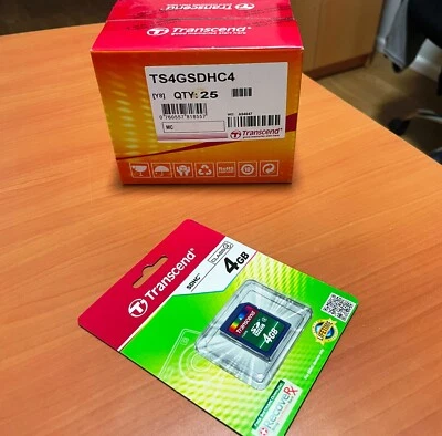 Lot of 25 Factory Sealed TRANSCEND TS4GSDHC4 SDHC 4GB SD CARD CLASS 4 - Image 1 of 4