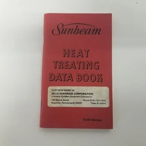 Vintage Sunbeam Heat Treating Data Book 6th Edition, 100 Pgs - Picture 1 of 7