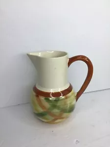 Rare Vtg Vernon Kilns Homespun Plaid 1 Pt Pitcher Hand Painted Vernonware 1940s - Picture 1 of 5