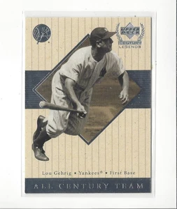1999 Upper Deck Century Legends All-Century Team #AC4 Lou Gehrig Yankees - Picture 1 of 1