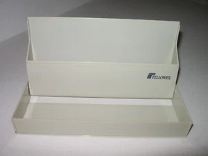 Vintage Fellowes 3.5" Floppy Disk Library Case Storage Box Slim Portable 10-disc - Afbeelding 1 van 4