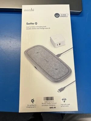 Cargador inalámbrico Moshi Settle Q doble almohadilla de carga rápida 15W Foto 1 de 2