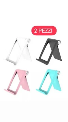 2 SUPPORTO PORTA CELLULARE TABLET IPAD SMARTPHONE UNIVERSALE REGOLABILE TAVOLO - Immagine 1 di 4
