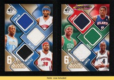 2009-10 SP Game Used 6 Star Swatches Level 1 /65 Joe Johnson Paul Pierce HOF