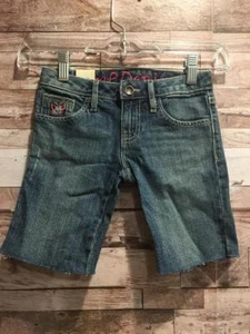 NEW GAP KIDS GIRLS 6 REGULAR BUTTERFLY BERMUDAS DENIM SHORTS JEAN SHORTS STRETCH - Picture 1 of 3