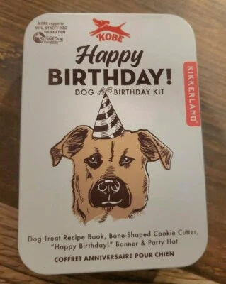 Kobe Happy Birthday Dog Birthday Kit by Kikkerland Sealed  - Image 1 of 4